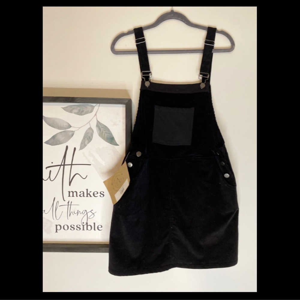 KORÍ AMERICA Black Corduroy Overall Dress